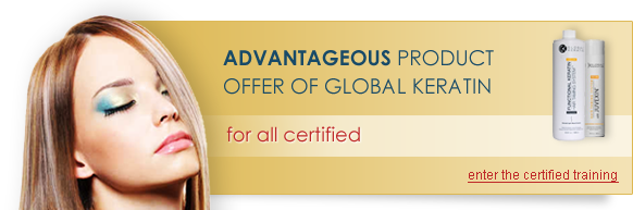 Advantageous product offer of Global Keratin for all certified  - enter the certified training